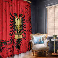 Albania Independence Day Window Curtain Dita e Pavaresise Map Grunge Style - Wonder Print Shop