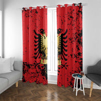 Albania Independence Day Window Curtain Dita e Pavaresise Map Grunge Style - Wonder Print Shop