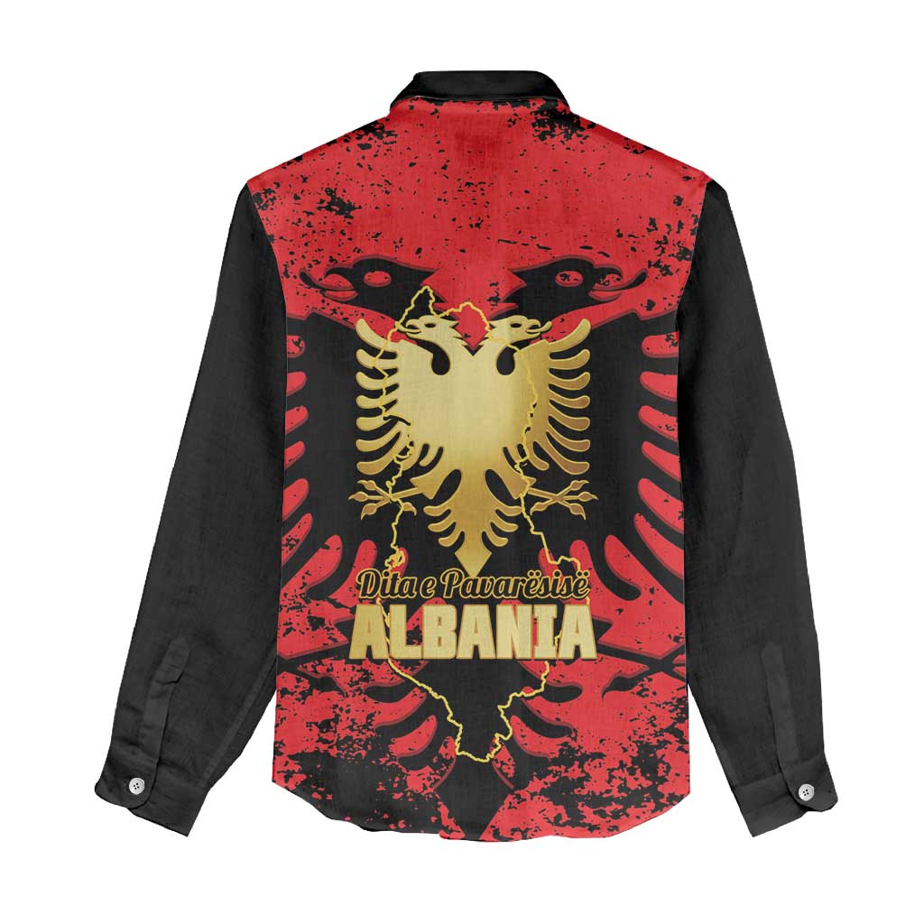 Albania Independence Day Women Casual Shirt Dita e Pavaresise Map Grunge Style - Wonder Print Shop