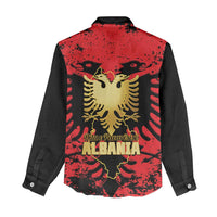 Albania Independence Day Women Casual Shirt Dita e Pavaresise Map Grunge Style - Wonder Print Shop