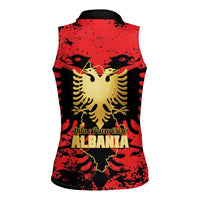 Albania Independence Day Women Sleeveless Polo Shirt Dita e Pavaresise Map Grunge Style - Wonder Print Shop