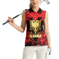 Albania Independence Day Women Sleeveless Polo Shirt Dita e Pavaresise Map Grunge Style - Wonder Print Shop