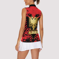 Albania Independence Day Women Sleeveless Polo Shirt Dita e Pavaresise Map Grunge Style - Wonder Print Shop