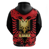 Albania Independence Day Zip Hoodie Dita e Pavaresise Map Grunge Style - Wonder Print Shop