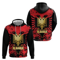 Albania Independence Day Zip Hoodie Dita e Pavaresise Map Grunge Style - Wonder Print Shop
