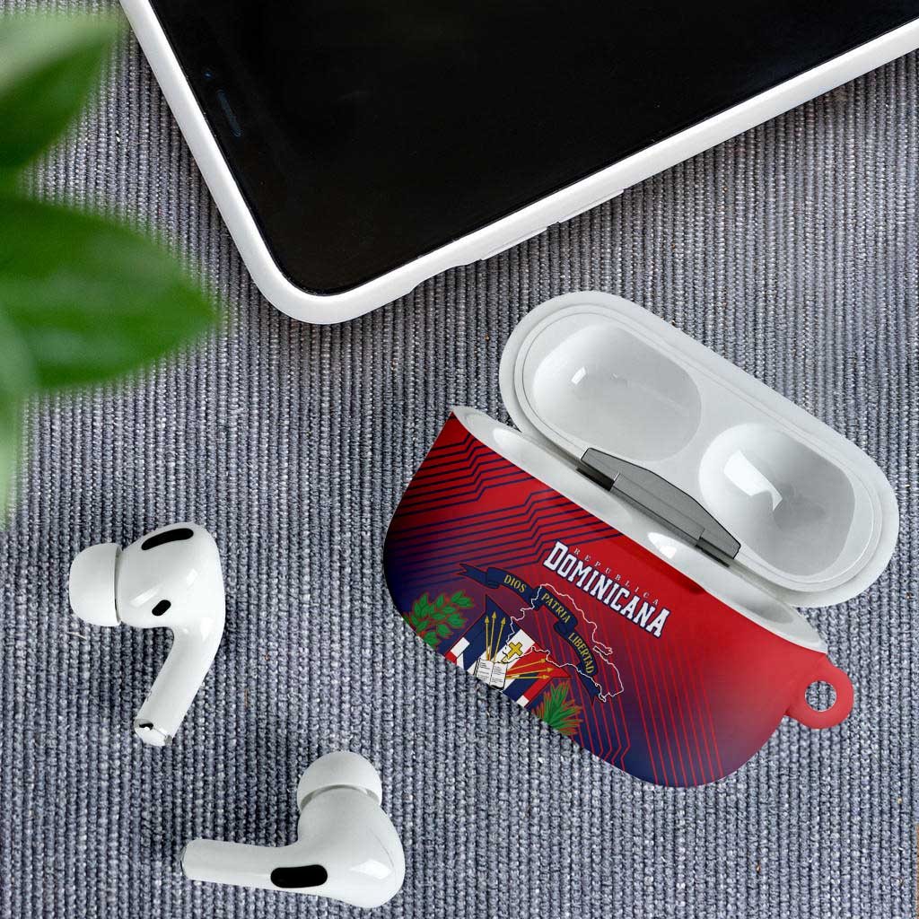 Dominican Republic 2026 Baseball AirPods Case Coat Of Arms Gradient Style - Wonder Print Shop
