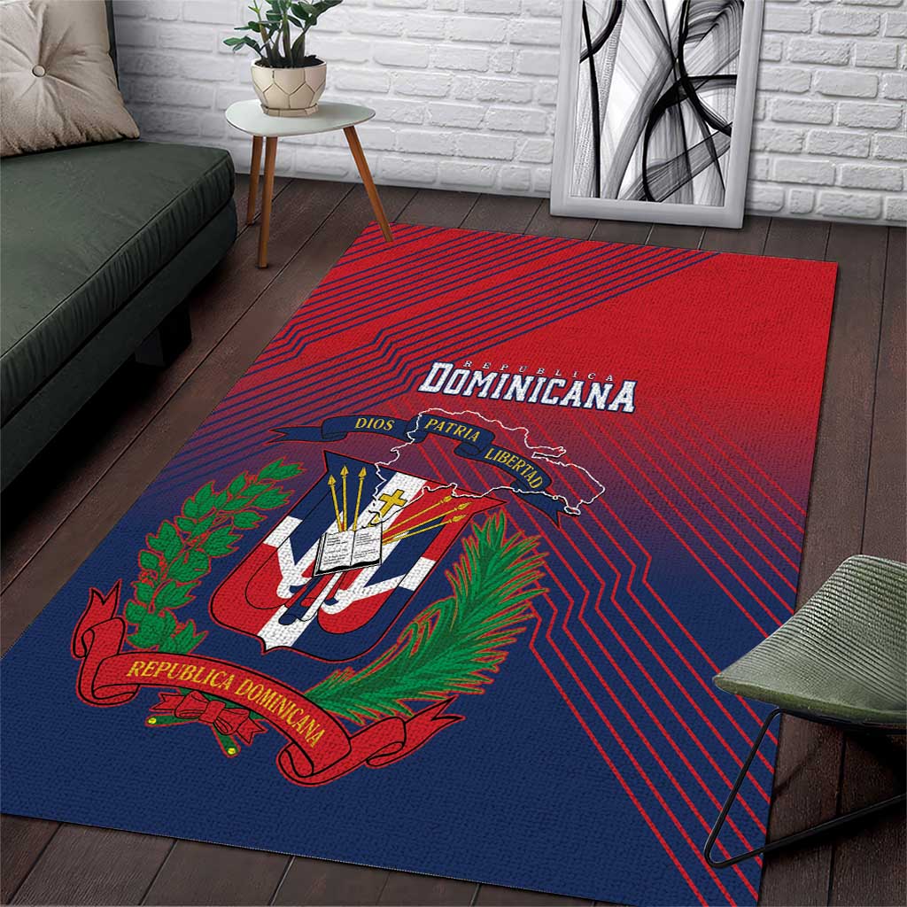 Dominican Republic 2026 Baseball Area Rug Coat Of Arms Gradient Style - Wonder Print Shop