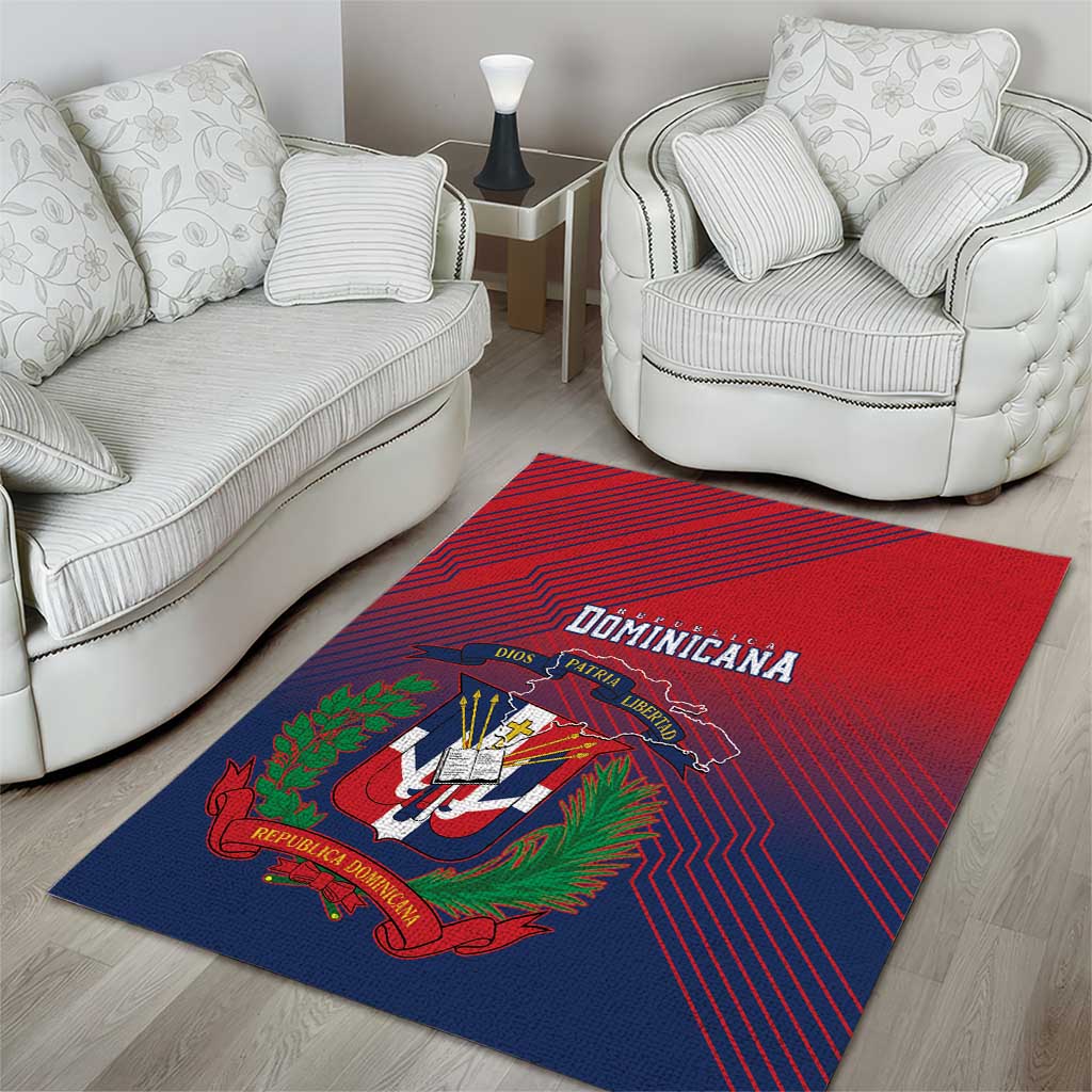 Dominican Republic 2026 Baseball Area Rug Coat Of Arms Gradient Style - Wonder Print Shop