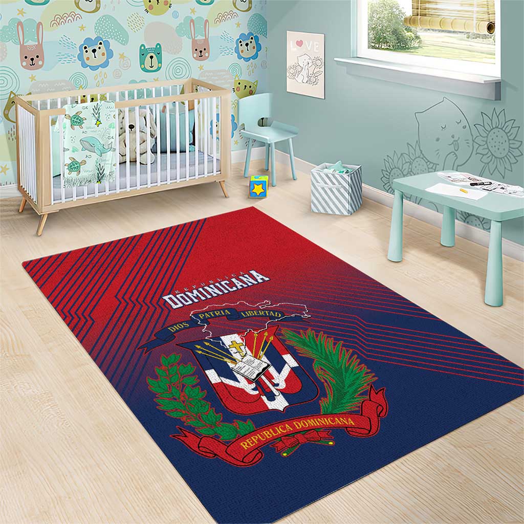Dominican Republic 2026 Baseball Area Rug Coat Of Arms Gradient Style - Wonder Print Shop