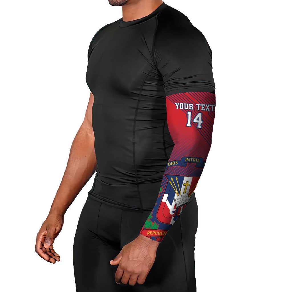 Dominican Republic 2026 Baseball Custom Arm Sleeves Coat Of Arms Gradient Style - Wonder Print Shop