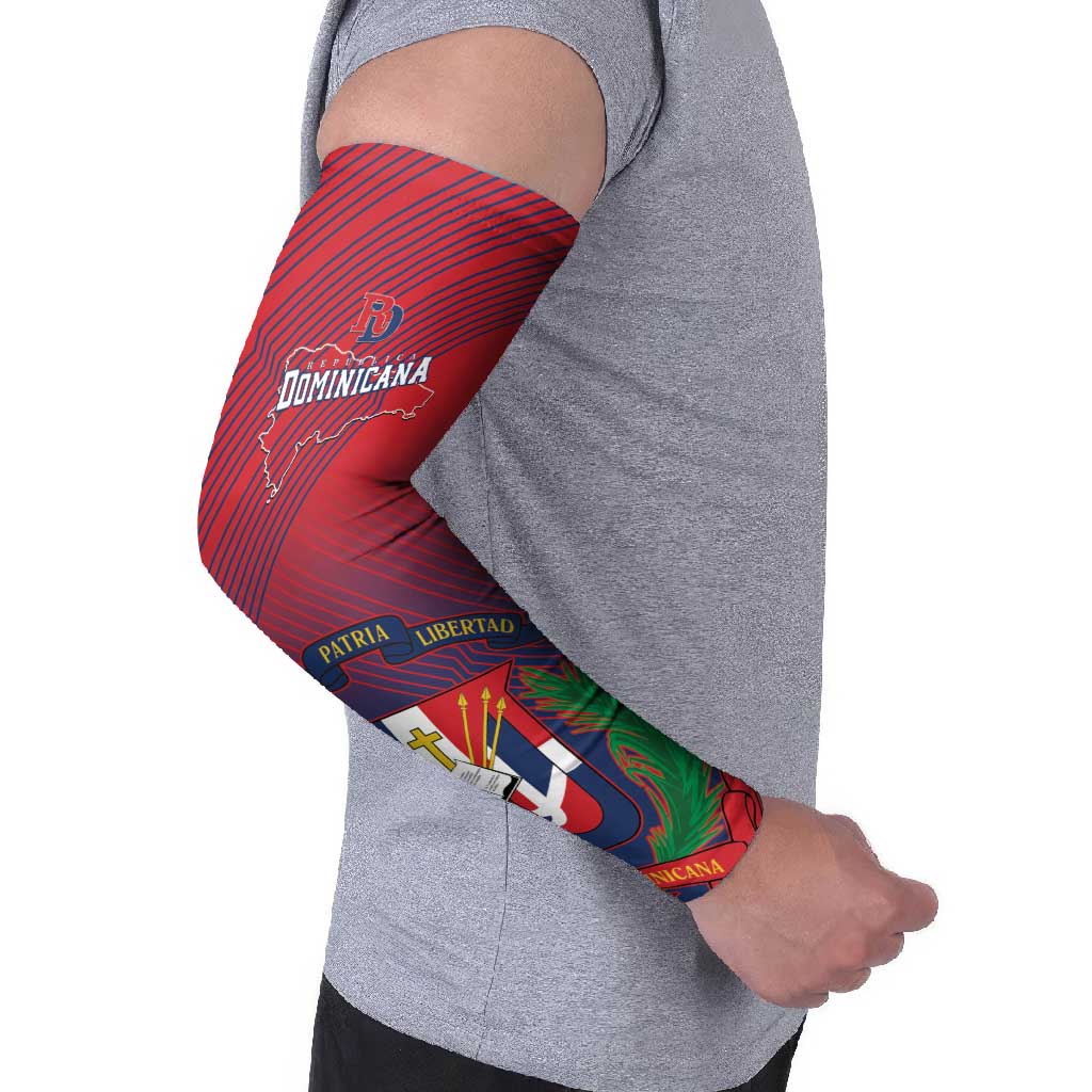 Dominican Republic 2026 Baseball Custom Arm Sleeves Coat Of Arms Gradient Style - Wonder Print Shop