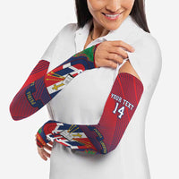 Dominican Republic 2026 Baseball Custom Arm Sleeves Coat Of Arms Gradient Style - Wonder Print Shop