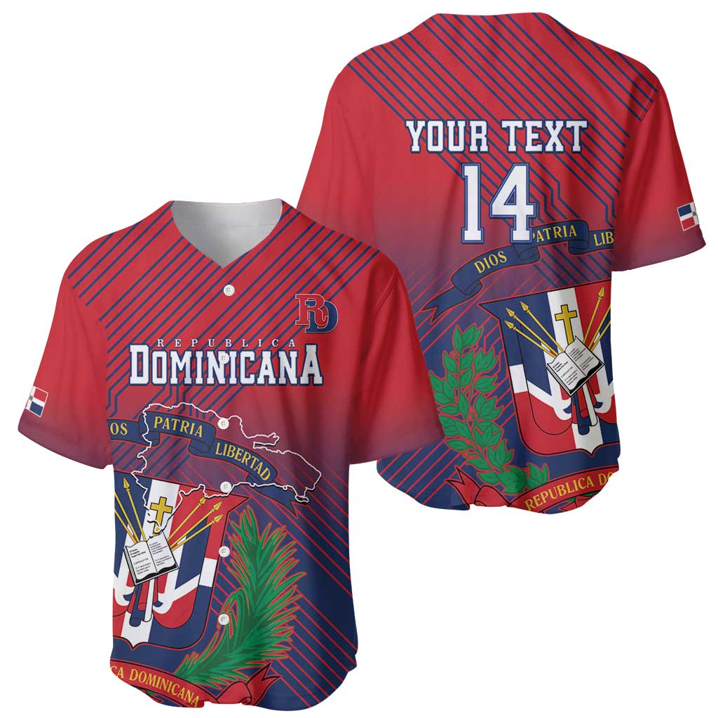 Dominican Republic 2026 Baseball Custom Baseball Jersey Coat Of Arms Gradient Style - Wonder Print Shop
