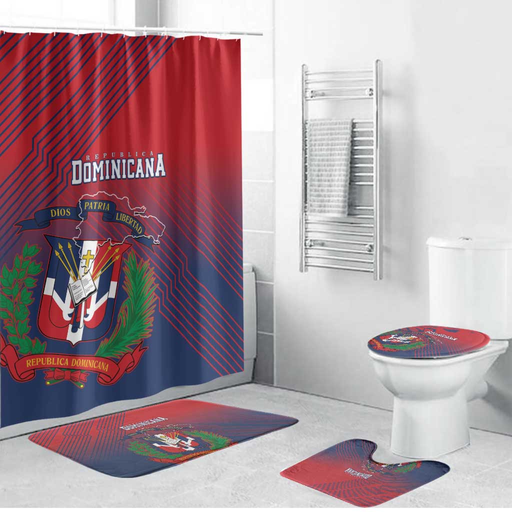 Dominican Republic 2026 Baseball Bathroom Set Coat Of Arms Gradient Style - Wonder Print Shop
