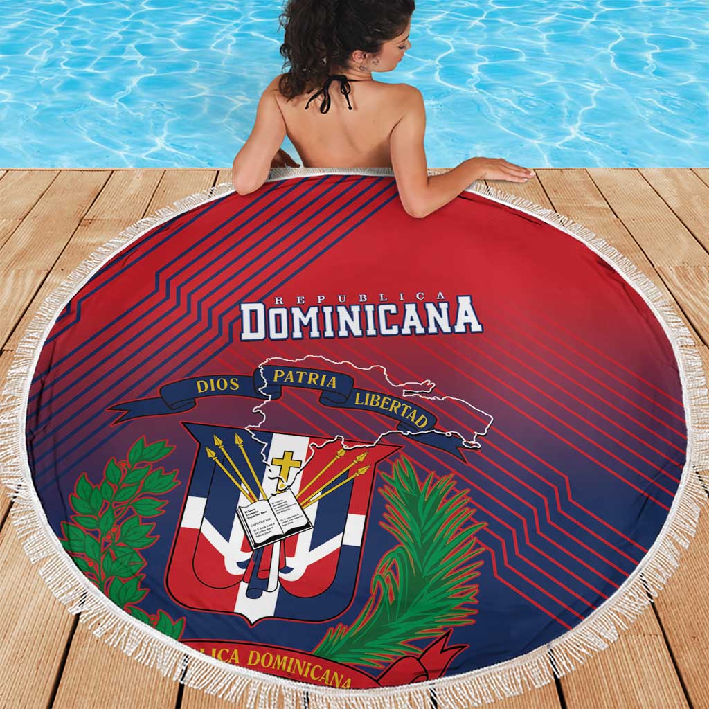 Dominican Republic 2026 Baseball Beach Blanket Coat Of Arms Gradient Style - Wonder Print Shop