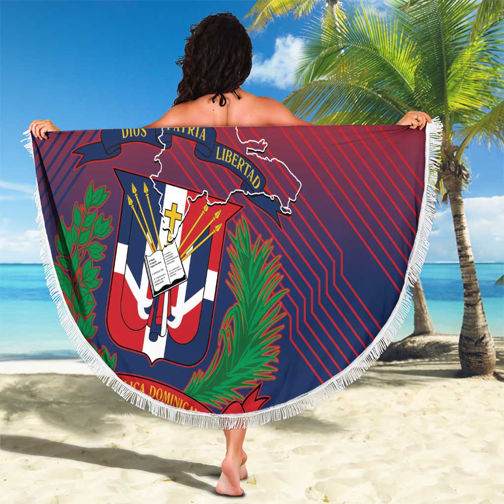 Dominican Republic 2026 Baseball Beach Blanket Coat Of Arms Gradient Style - Wonder Print Shop