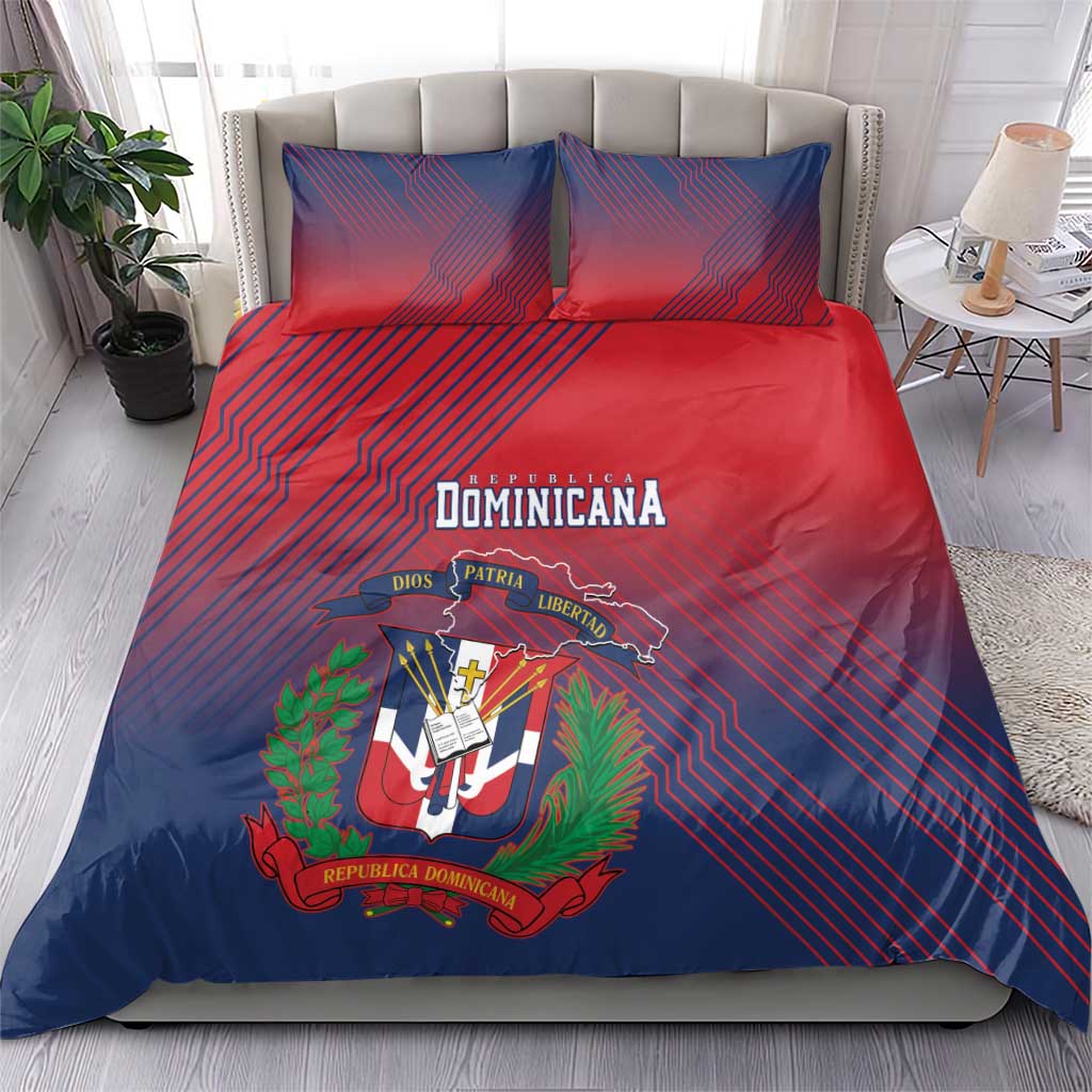 Dominican Republic 2026 Baseball Bedding Set Coat Of Arms Gradient Style - Wonder Print Shop