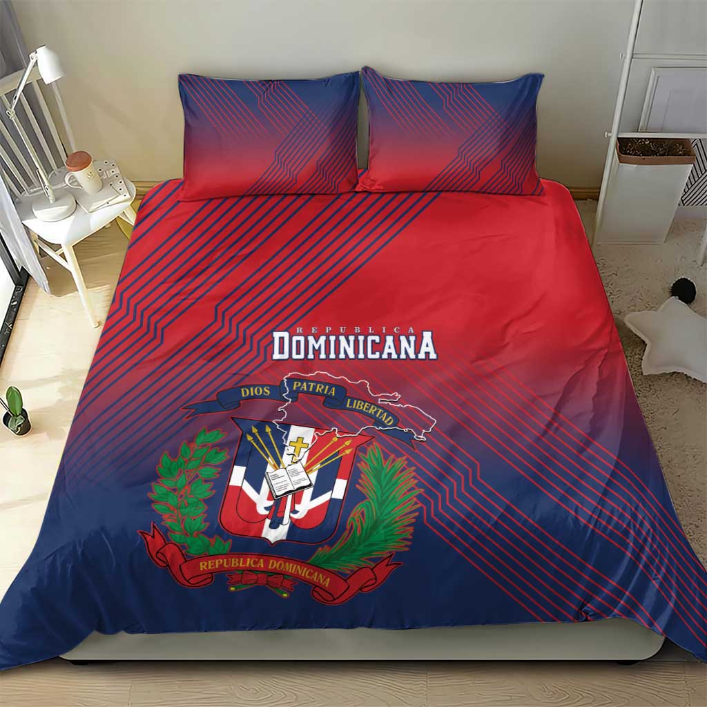 Dominican Republic 2026 Baseball Bedding Set Coat Of Arms Gradient Style - Wonder Print Shop