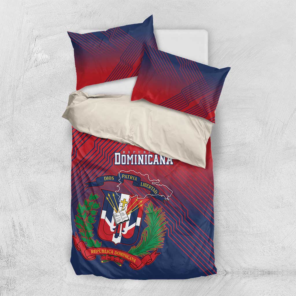 Dominican Republic 2026 Baseball Bedding Set Coat Of Arms Gradient Style - Wonder Print Shop