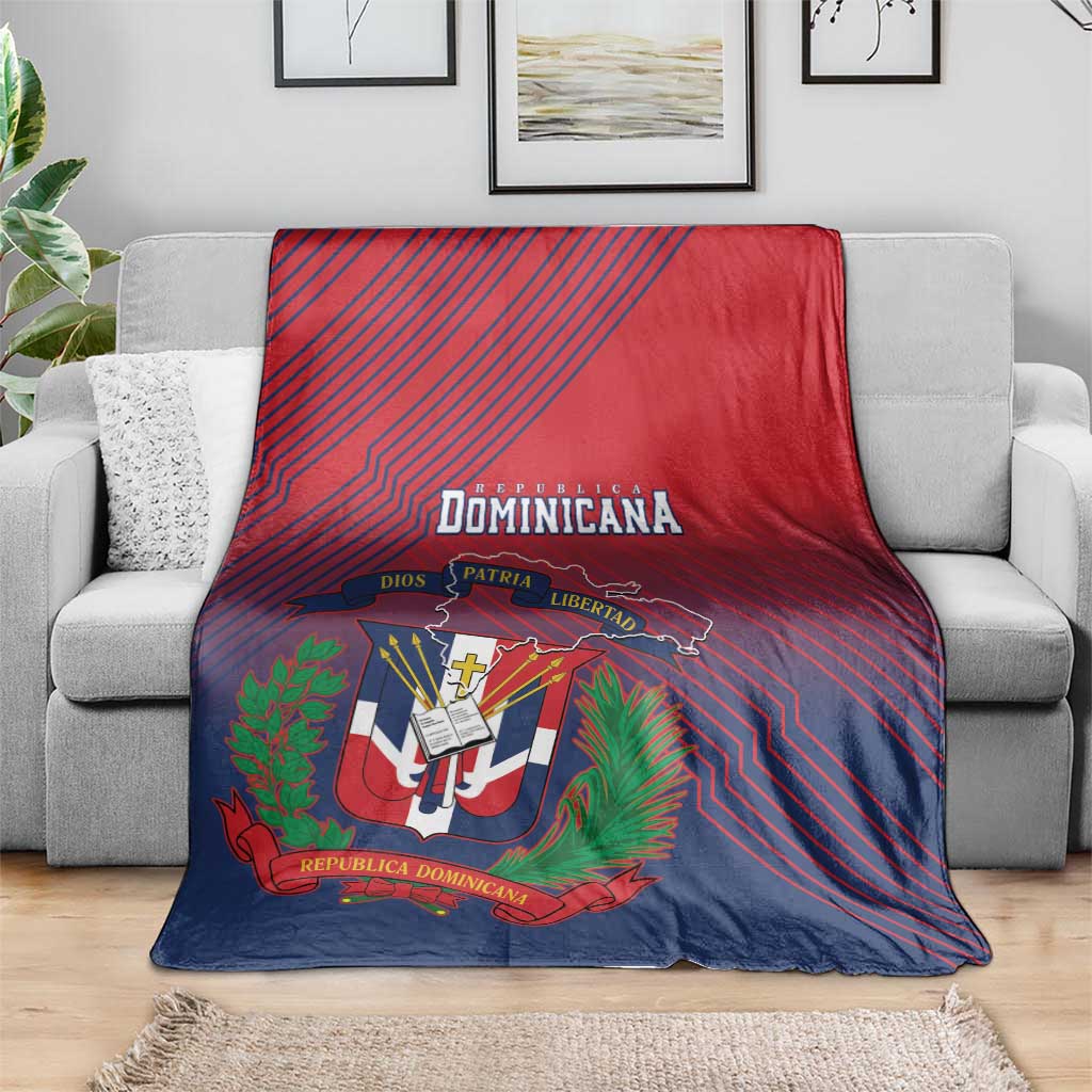 Dominican Republic 2026 Baseball Blanket Coat Of Arms Gradient Style - Wonder Print Shop
