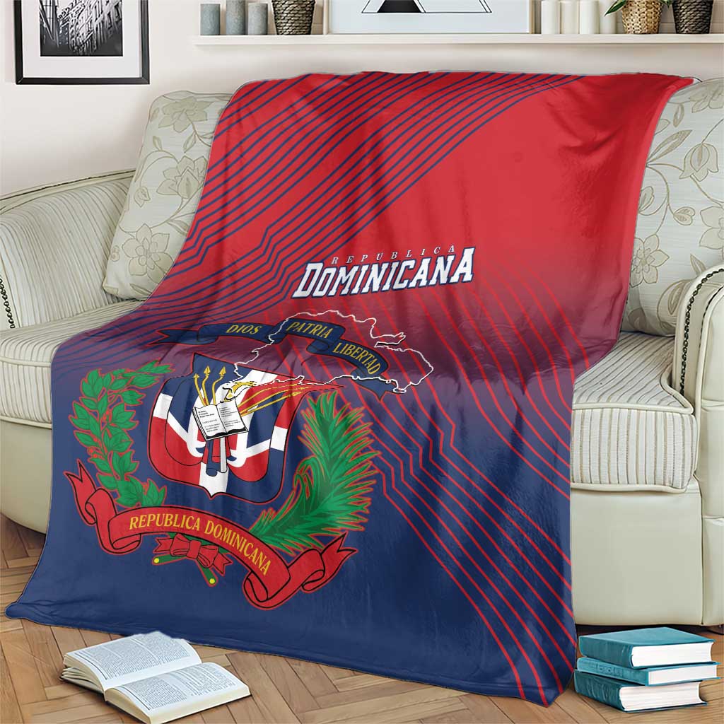 Dominican Republic 2026 Baseball Blanket Coat Of Arms Gradient Style - Wonder Print Shop