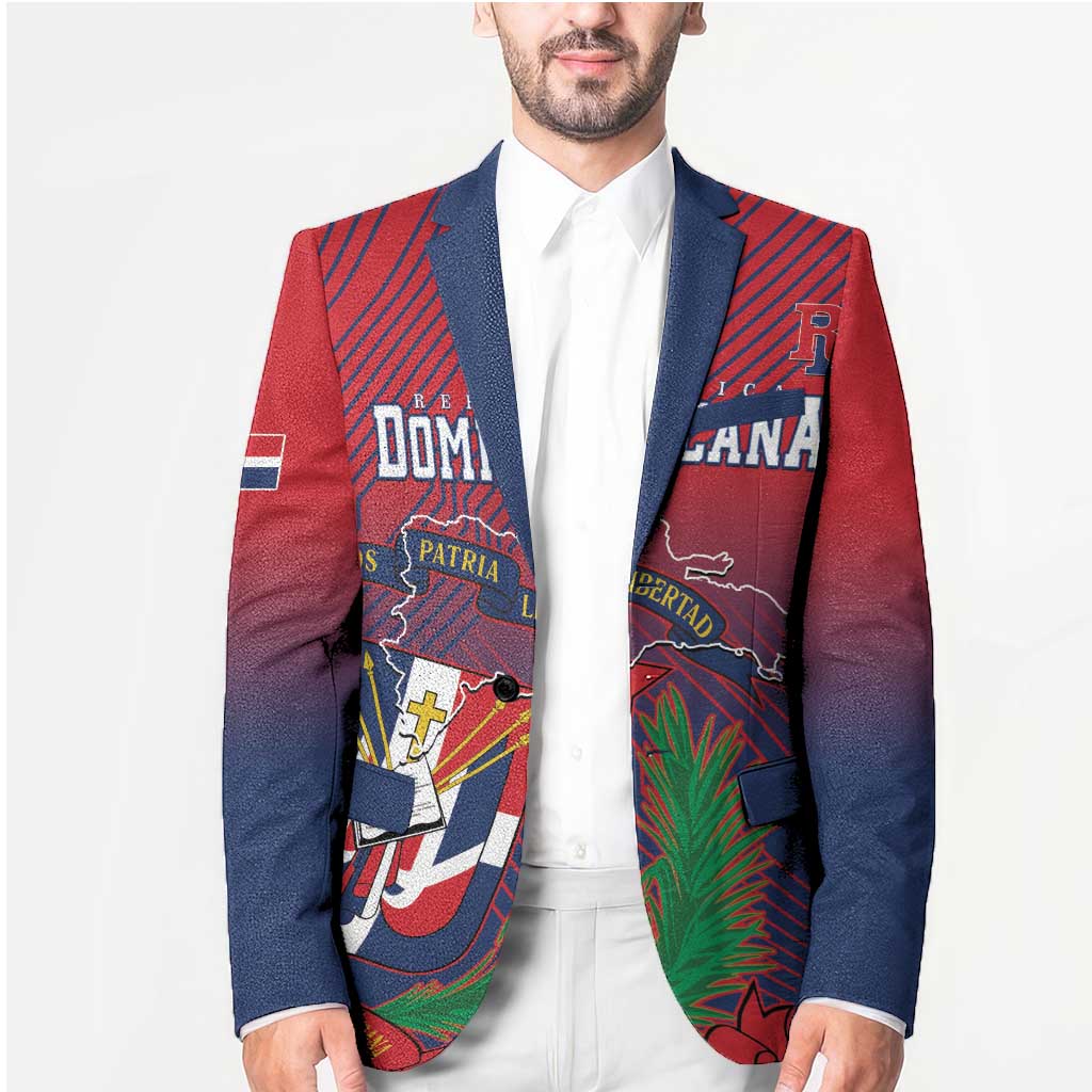 Dominican Republic 2026 Baseball Custom Blazer Coat Of Arms Gradient Style - Wonder Print Shop