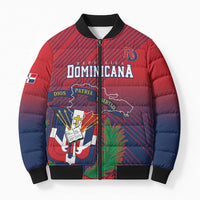 Dominican Republic 2026 Baseball Custom Bomber Puffer Jacket Coat Of Arms Gradient Style - Wonder Print Shop