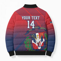 Dominican Republic 2026 Baseball Custom Bomber Puffer Jacket Coat Of Arms Gradient Style - Wonder Print Shop