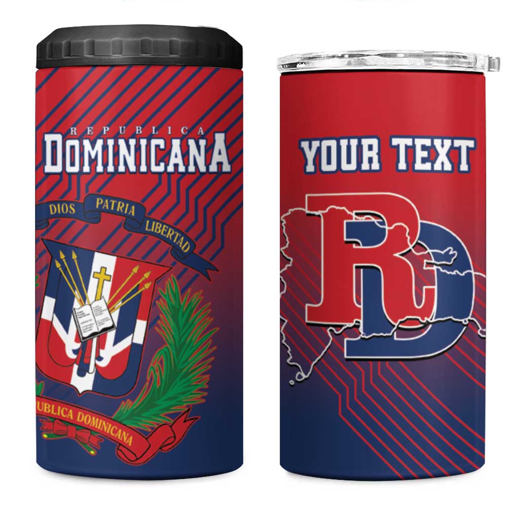 Dominican Republic 2026 Baseball Custom 4 in 1 Can Cooler Tumbler Coat Of Arms Gradient Style - Wonder Print Shop