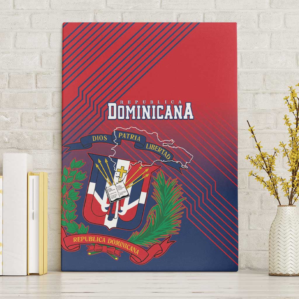 Dominican Republic 2026 Baseball Canvas Wall Art Coat Of Arms Gradient Style - Wonder Print Shop