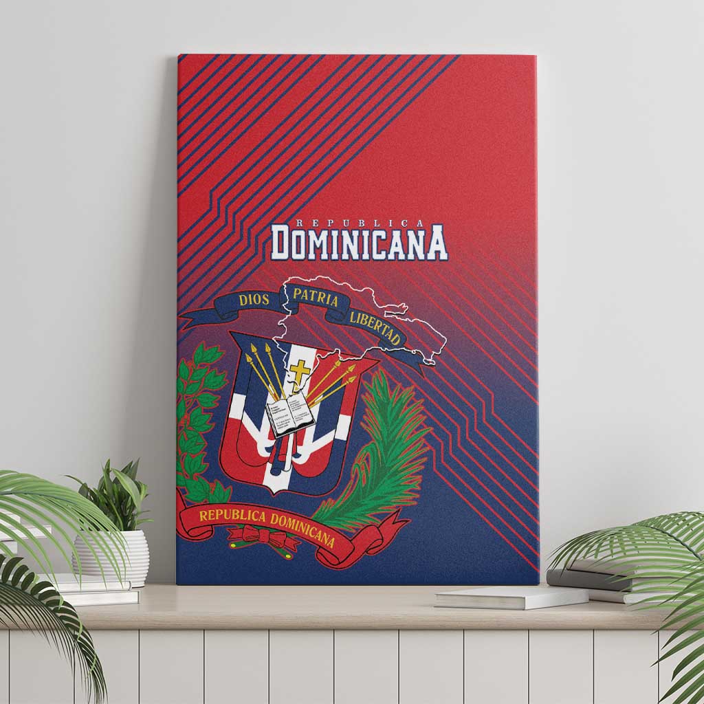 Dominican Republic 2026 Baseball Canvas Wall Art Coat Of Arms Gradient Style - Wonder Print Shop