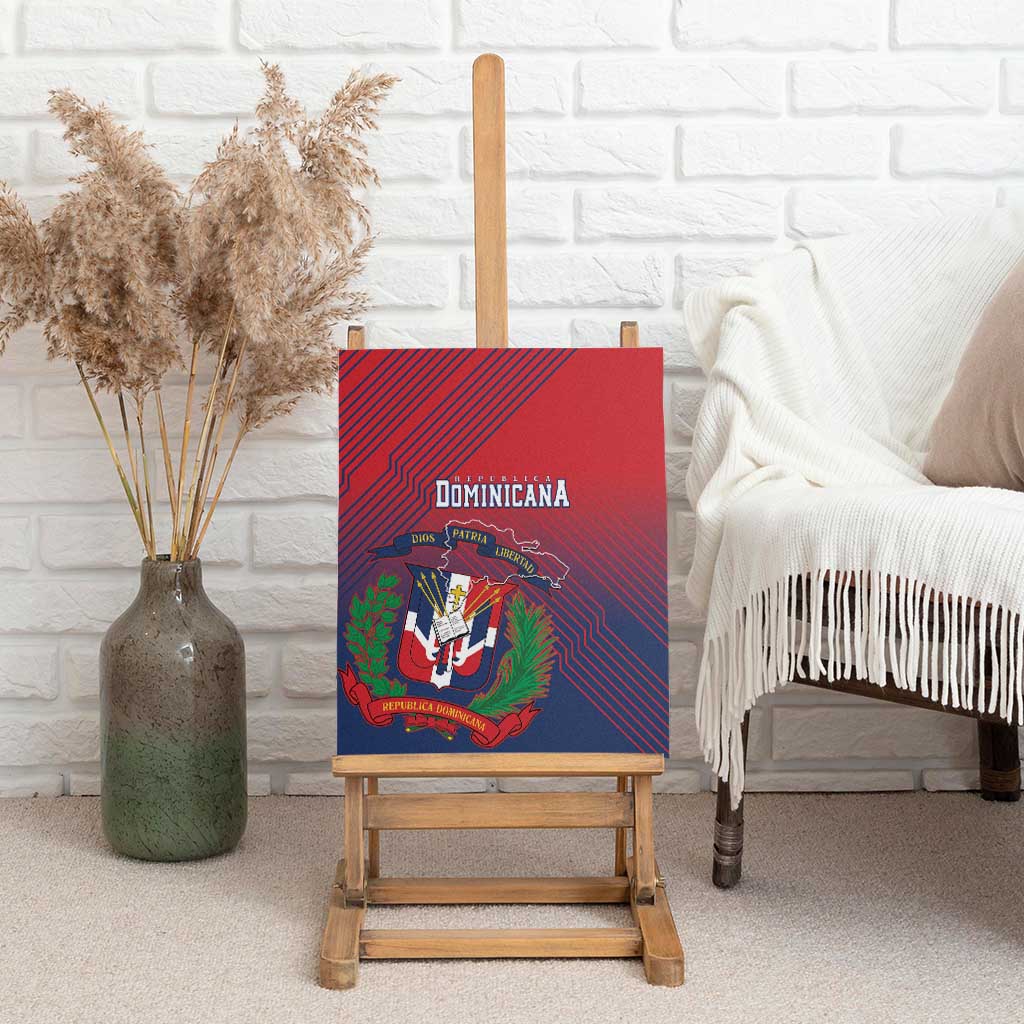 Dominican Republic 2026 Baseball Canvas Wall Art Coat Of Arms Gradient Style - Wonder Print Shop