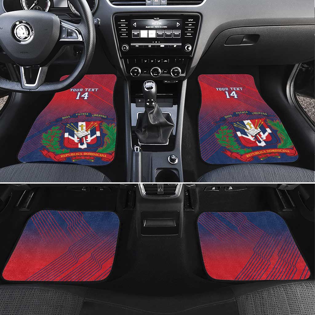 Dominican Republic 2026 Baseball Custom Car Mats Coat Of Arms Gradient Style - Wonder Print Shop