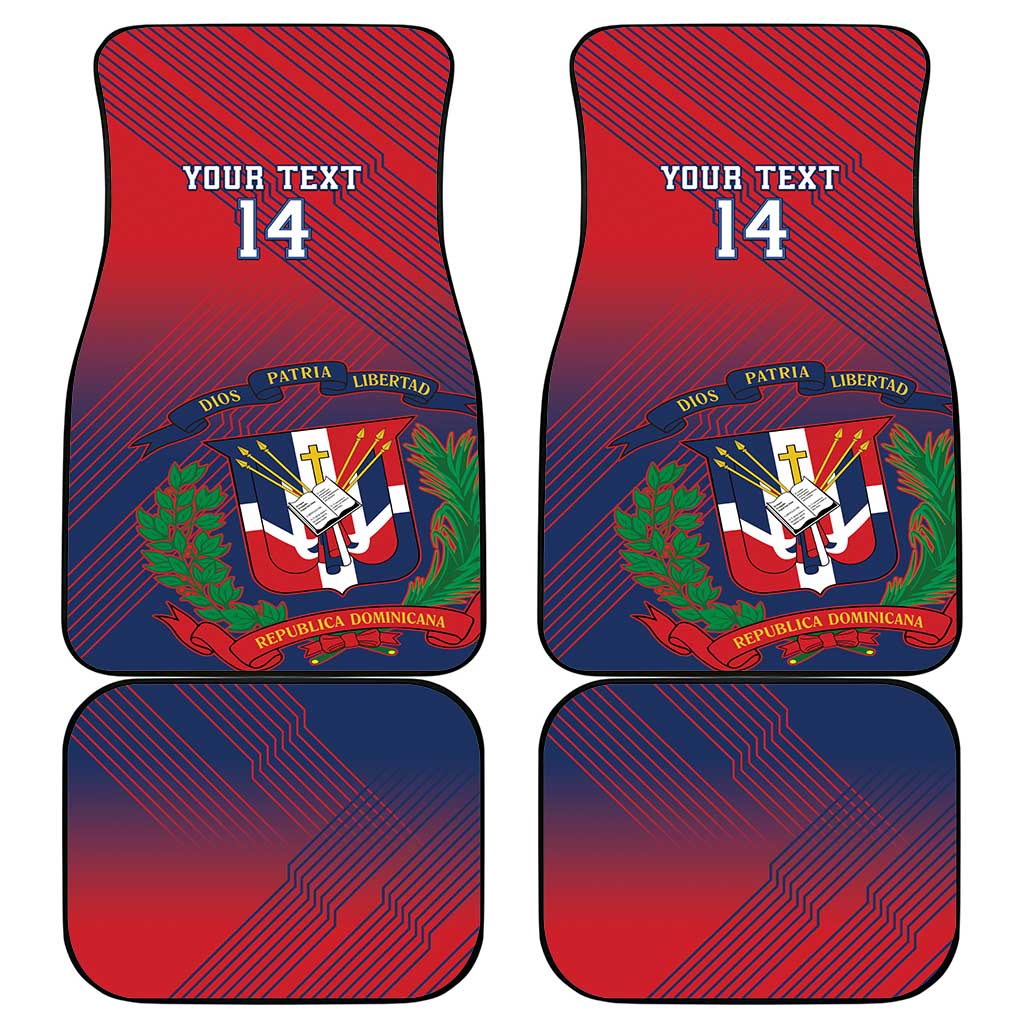 Dominican Republic 2026 Baseball Custom Car Mats Coat Of Arms Gradient Style - Wonder Print Shop