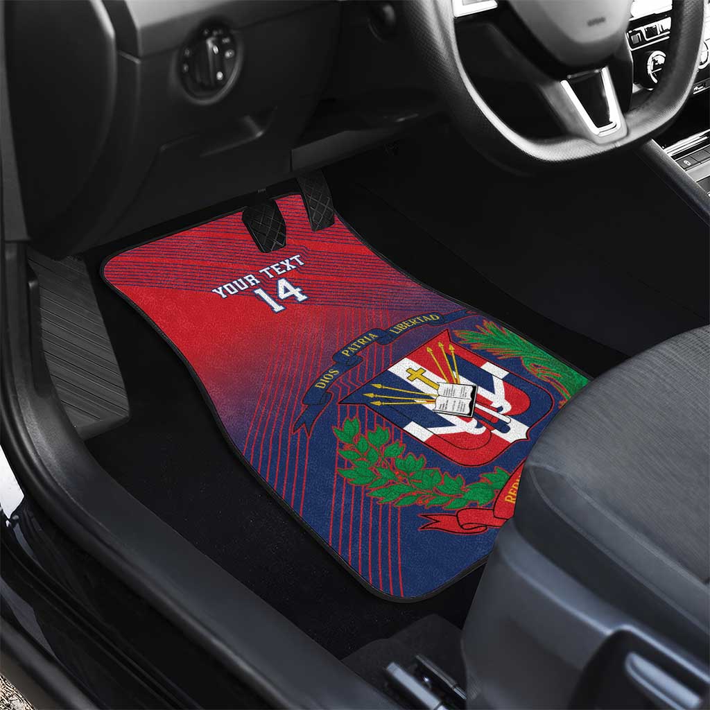 Dominican Republic 2026 Baseball Custom Car Mats Coat Of Arms Gradient Style - Wonder Print Shop
