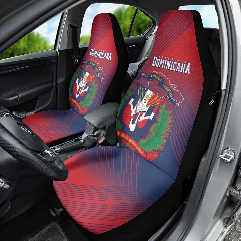 Dominican Republic 2026 Baseball Car Seat Cover Coat Of Arms Gradient Style - Wonder Print Shop