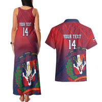 Dominican Republic 2026 Baseball Custom Couples Matching Tank Maxi Dress and Hawaiian Shirt Coat Of Arms Gradient Style - Wonder Print Shop
