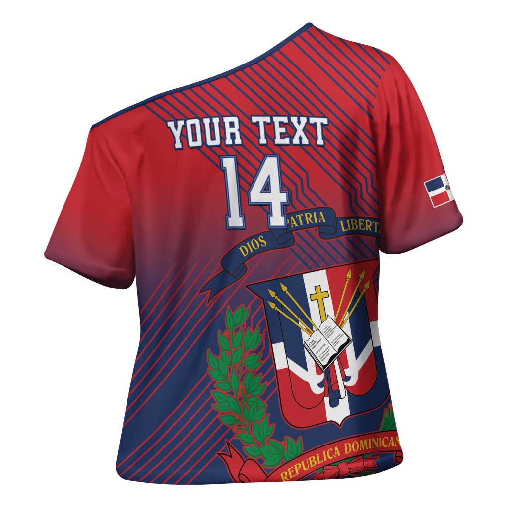 Dominican Republic 2026 Baseball Custom Cross Shoulder Shirt Coat Of Arms Gradient Style - Wonder Print Shop