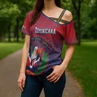 Dominican Republic 2026 Baseball Custom Cross Shoulder Shirt Coat Of Arms Gradient Style - Wonder Print Shop
