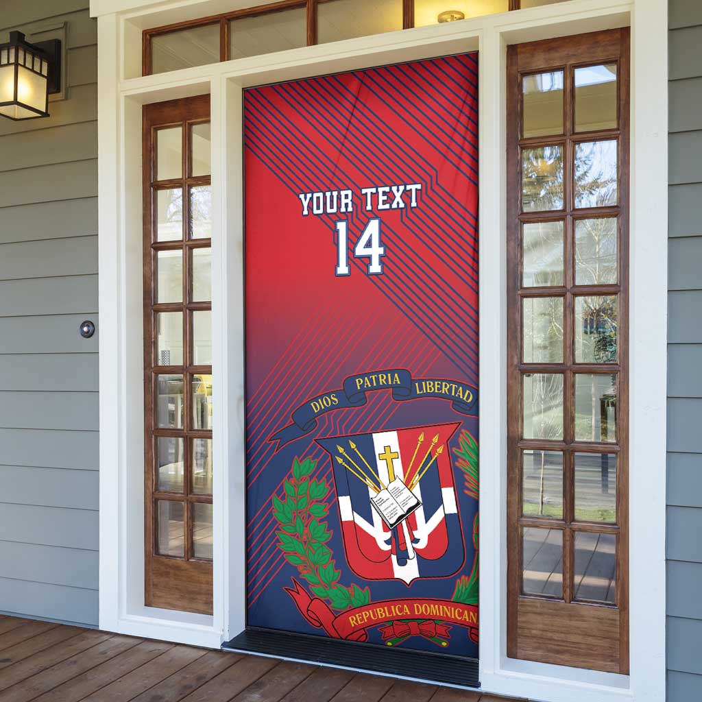 Dominican Republic 2026 Baseball Custom Door Cover Coat Of Arms Gradient Style - Wonder Print Shop