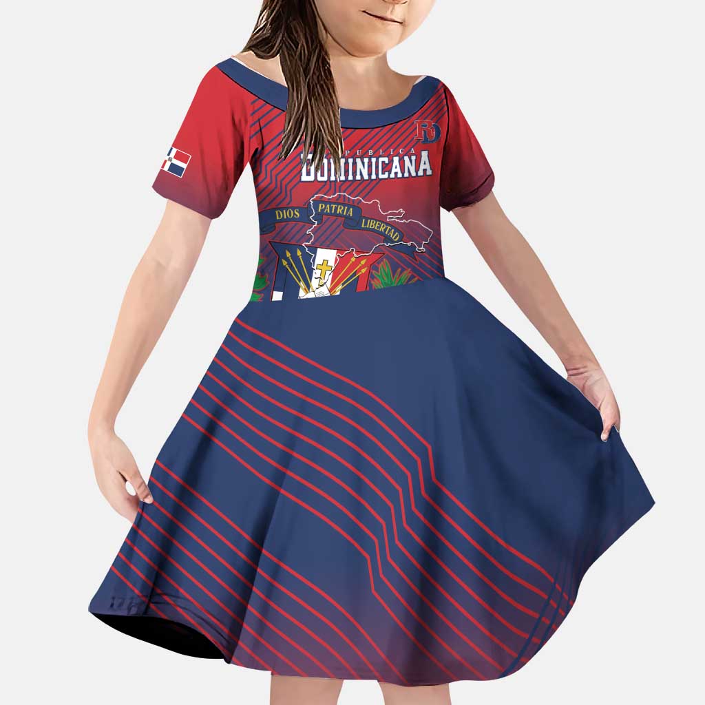 Dominican Republic 2026 Baseball Custom Family Matching Mermaid Dress and Hawaiian Shirt Coat Of Arms Gradient Style - Wonder Print Shop