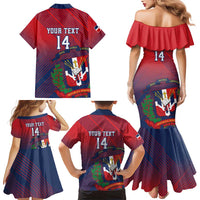 Dominican Republic 2026 Baseball Custom Family Matching Mermaid Dress and Hawaiian Shirt Coat Of Arms Gradient Style - Wonder Print Shop