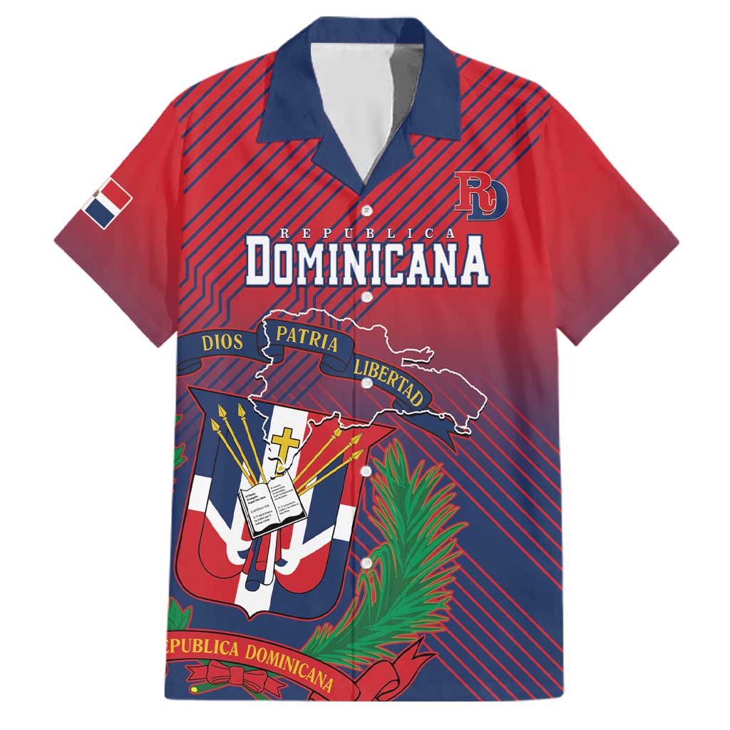 Dominican Republic 2026 Baseball Custom Family Matching Mermaid Dress and Hawaiian Shirt Coat Of Arms Gradient Style - Wonder Print Shop