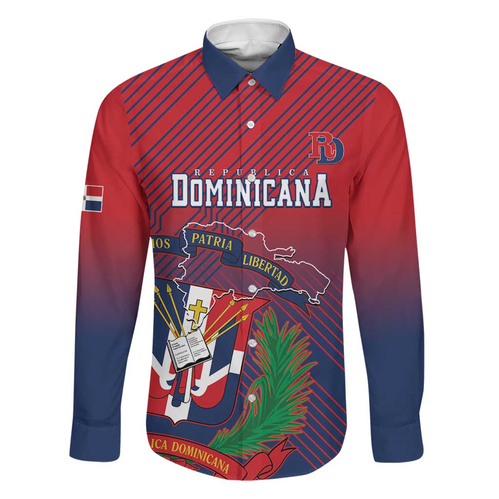Dominican Republic 2026 Baseball Custom Family Matching Mermaid Dress and Hawaiian Shirt Coat Of Arms Gradient Style - Wonder Print Shop