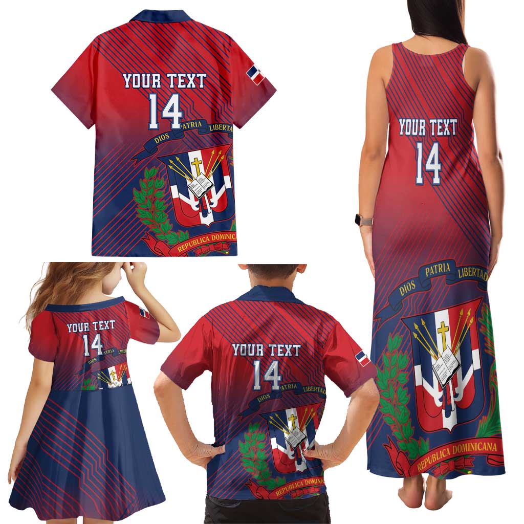 Dominican Republic 2026 Baseball Custom Family Matching Tank Maxi Dress and Hawaiian Shirt Coat Of Arms Gradient Style - Wonder Print Shop