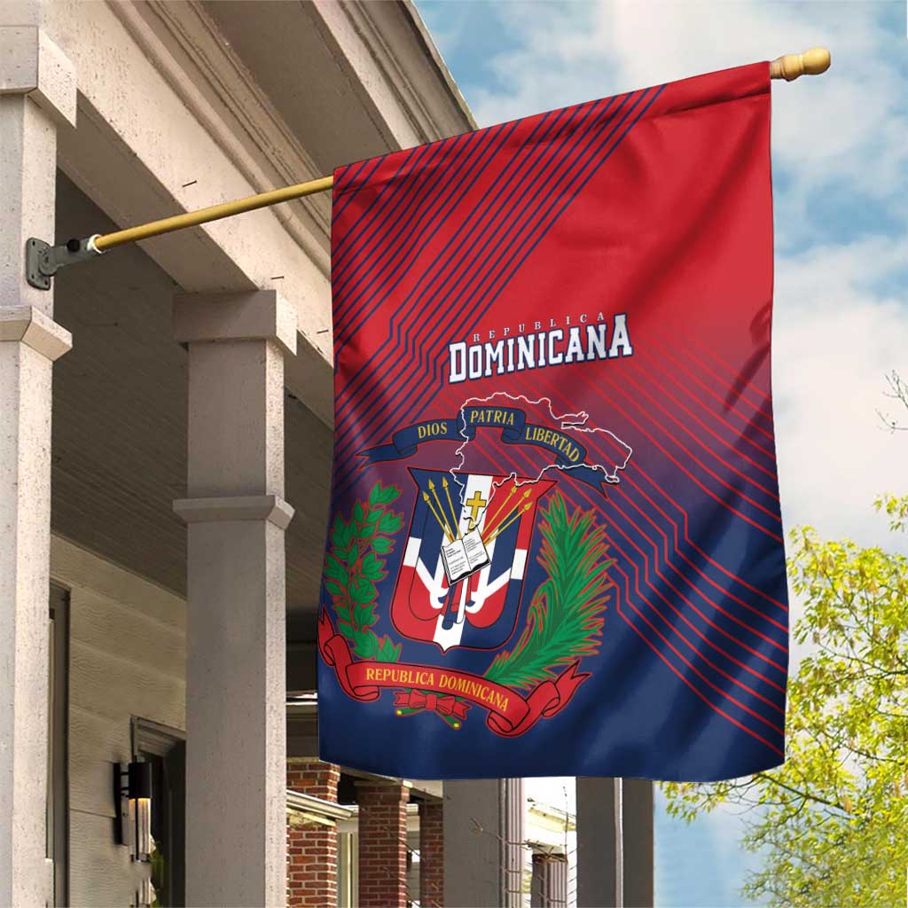 Dominican Republic 2026 Baseball Garden Flag Coat Of Arms Gradient Style - Wonder Print Shop