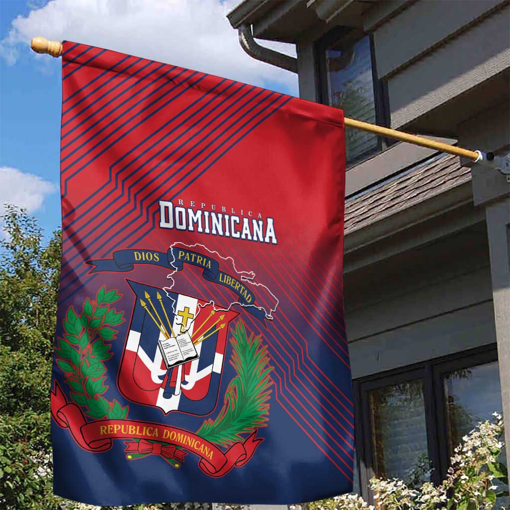 Dominican Republic 2026 Baseball Garden Flag Coat Of Arms Gradient Style - Wonder Print Shop