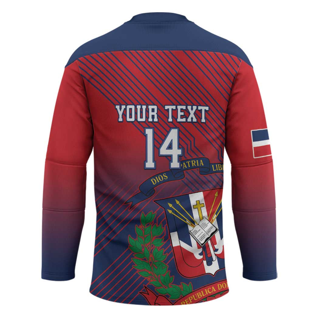 Dominican Republic 2026 Baseball Custom Hockey Jersey Coat Of Arms Gradient Style - Wonder Print Shop