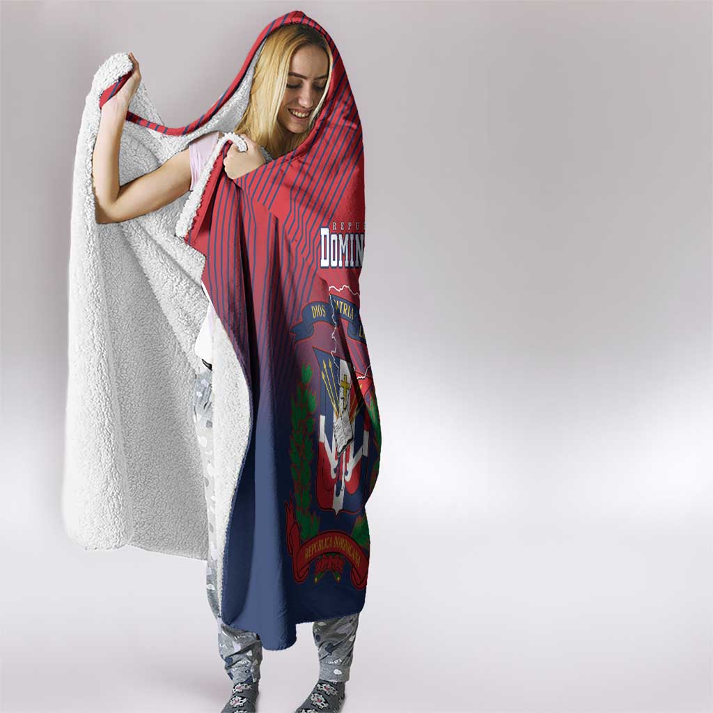 Dominican Republic 2026 Baseball Hooded Blanket Coat Of Arms Gradient Style - Wonder Print Shop