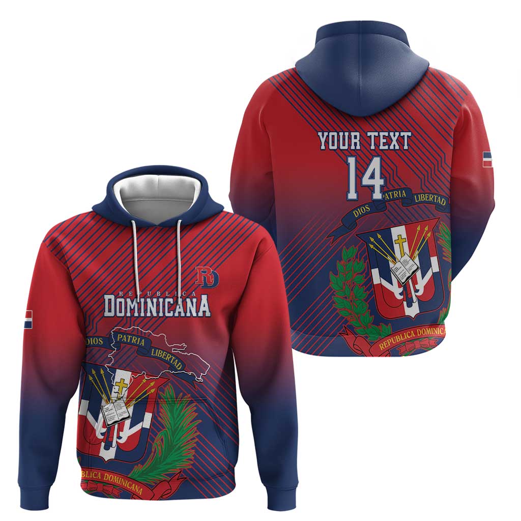 Dominican Republic 2026 Baseball Custom Hoodie Coat Of Arms Gradient Style - Wonder Print Shop